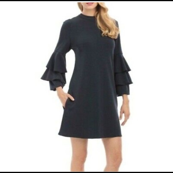 Nicole Miller Ruffle Sleeve Shift Dress - Picture 7 of 8